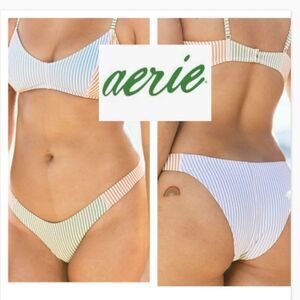 Aerie Super High Cut Textured Bikini Bottom